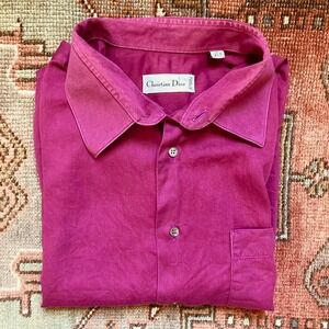 Vintage magenta Christian Dior button-down shirt
